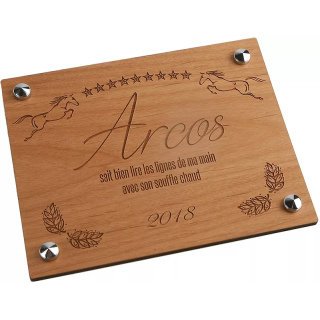Plaque de box en bois d'aulne