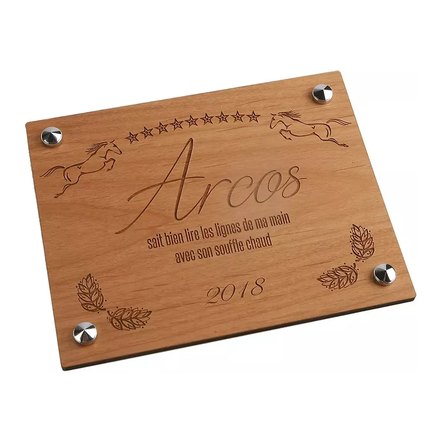 Plaque de box en bois d'aulne
