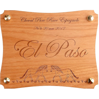Plaque de box en bois El Paso