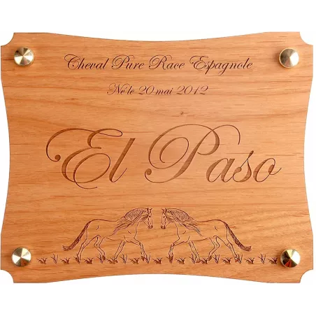 Plaque de box en bois El Paso