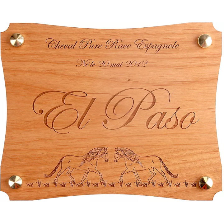 Plaque de box en bois El Paso
