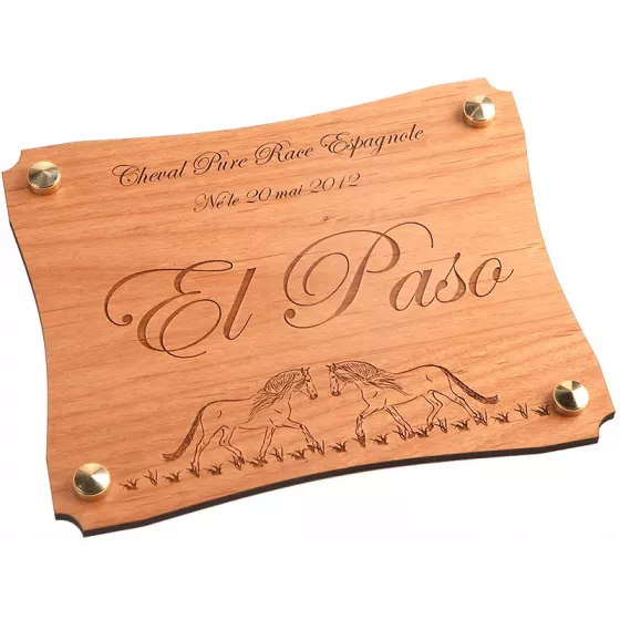 Plaque de box en bois El Paso