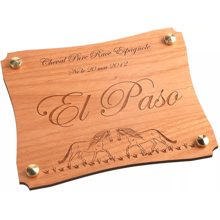 Plaque de box en bois El Paso