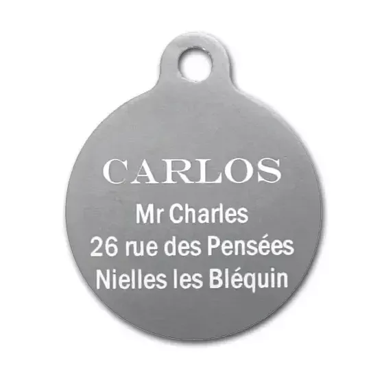 Médaille ronde chien chat Alu 32