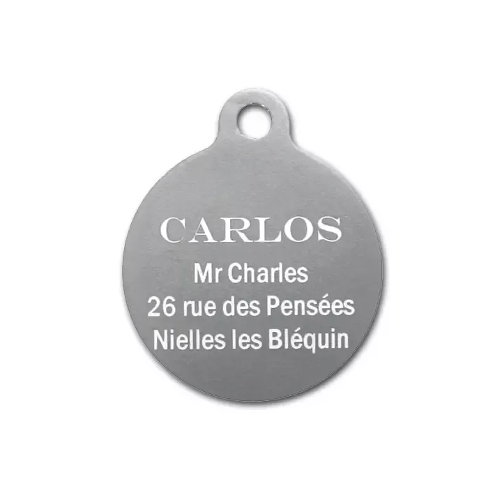 Médaille ronde chien chat Alu 32