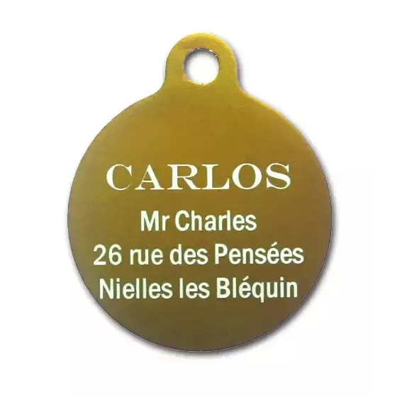 Médaille ronde chien chat Alu 32