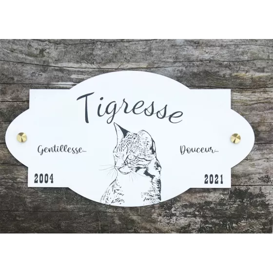Plaque commémorative chat-chien GF