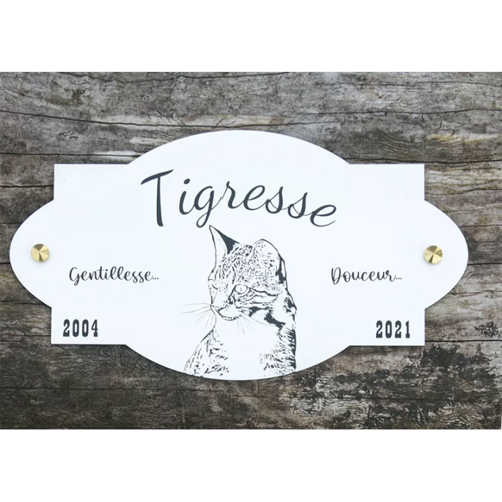Plaque commémorative chat-chien GF