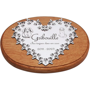 Plaque commémorative coeur pour chien ou chat