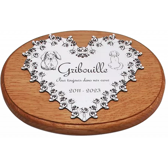 Plaque commémorative coeur pour chien ou chat