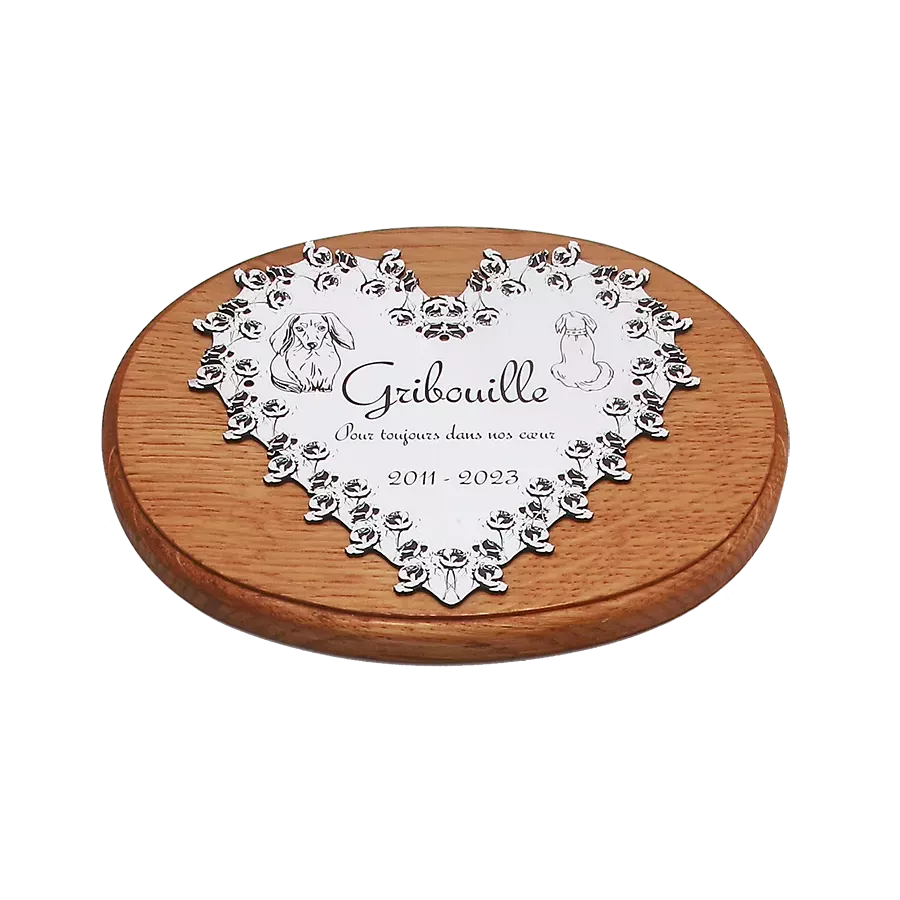 Plaque commémorative coeur pour chien ou chat