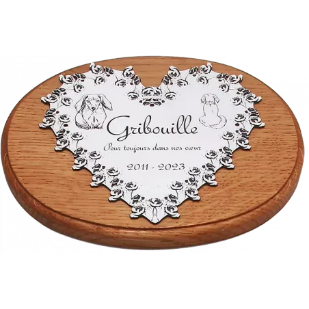 Plaque commémorative coeur pour chien ou chat