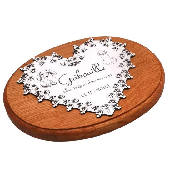 Plaque commémorative coeur pour chien ou chat