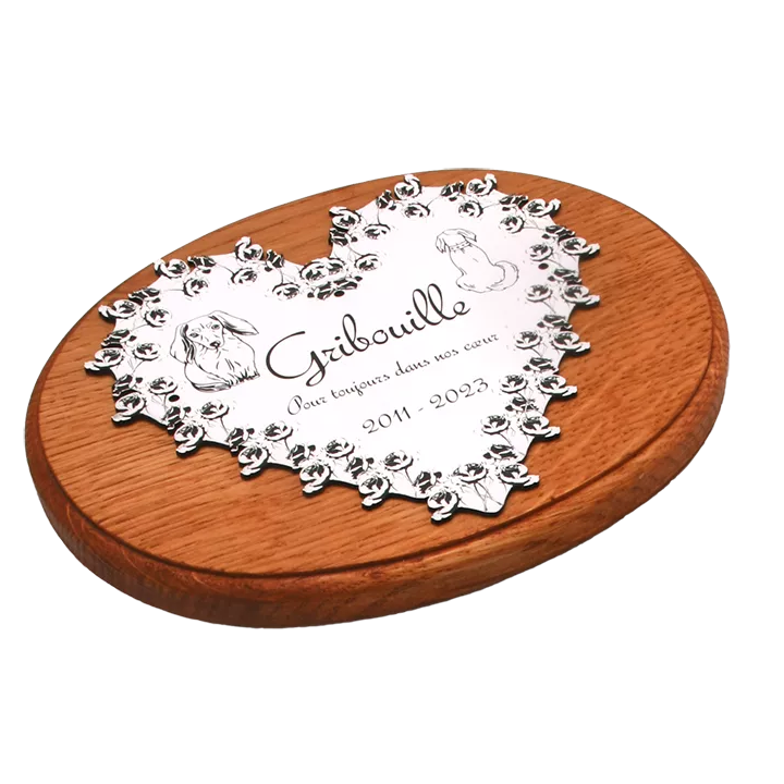 Plaque commémorative coeur pour chien ou chat
