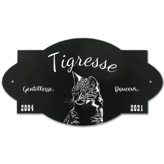 Plaque commémorative chat chien GF Noir
