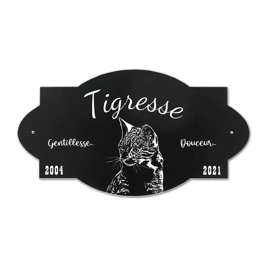 Plaque commémorative chat chien GF Noir Plaque commémorative chat chien GF Noir