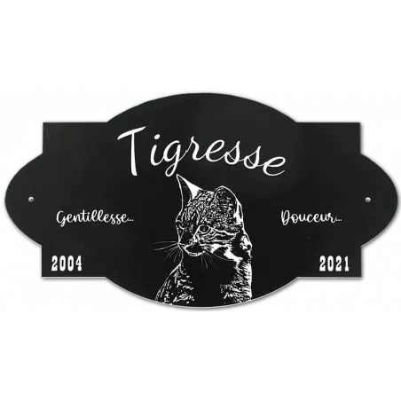 Plaque commémorative chat chien GF Noir