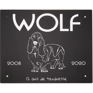 Plaque funéraire  chien/chat Wolf