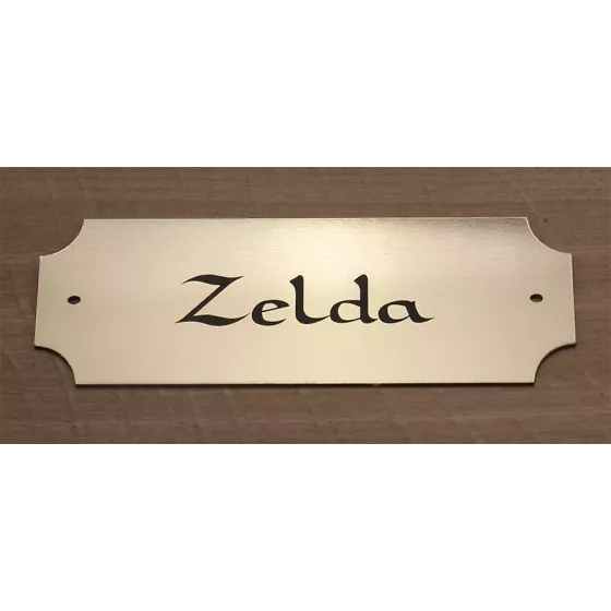 Plaque chat chien or brossé bords incurvés