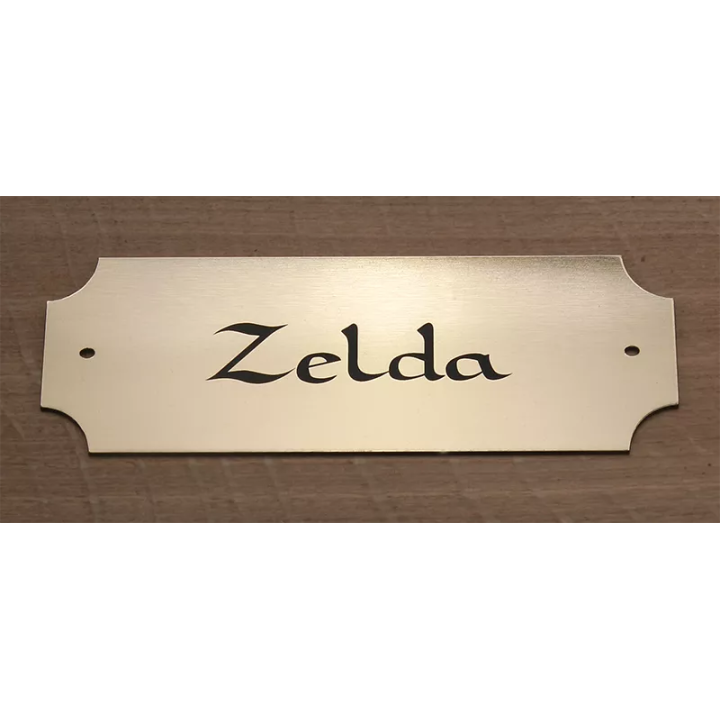 Plaque chat chien or brossé bords incurvés