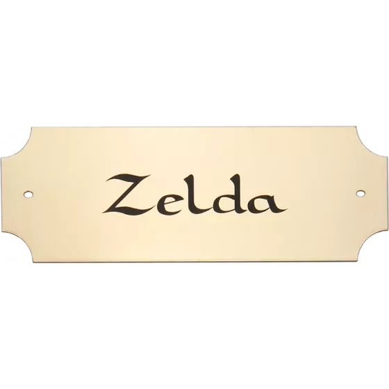 Plaque chat chien or brossé bords incurvés