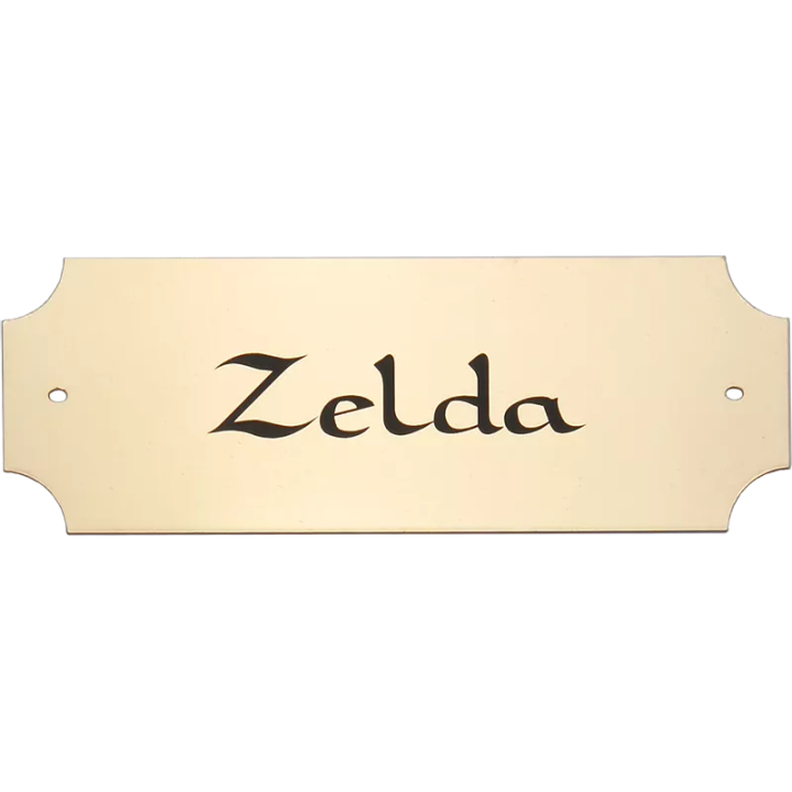 Plaque chat chien or brossé bords incurvés