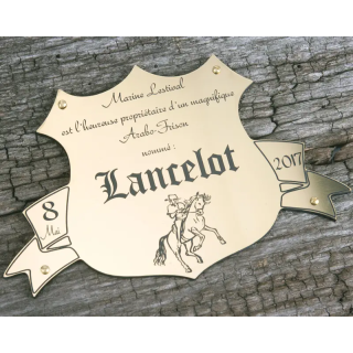 Plaque de box blason Or brossé