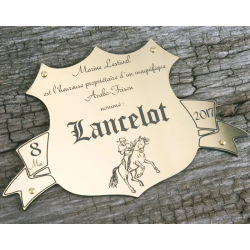 Plaque de box blason Or brossé