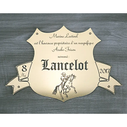 Plaque de box blason Or brossé