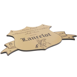 Plaque de box blason Or brossé