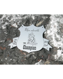 Plaque de box blason Alu brossé