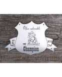 Plaque de box blason Alu brossé