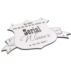 Plaque de box blason blanche