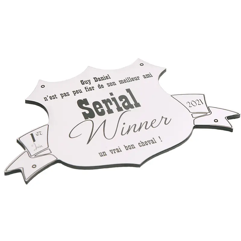 Plaque de box blason blanche