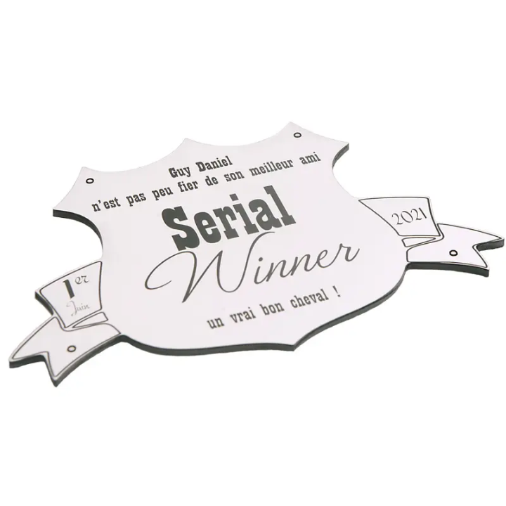 Plaque de box blason blanche