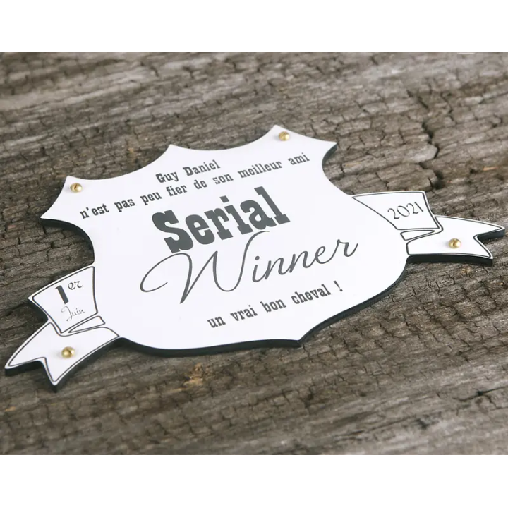 Plaque de box blason blanche