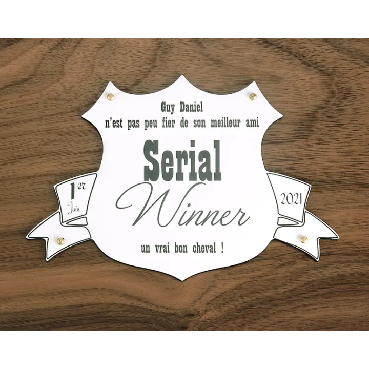 Plaque de box blason blanche