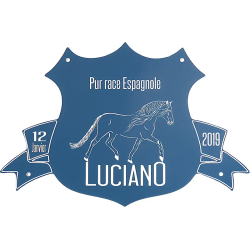 Plaque de box blason bleue