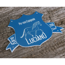 Plaque de box blason bleue