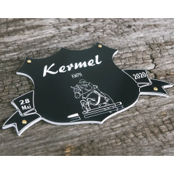 Plaque de box blason noire