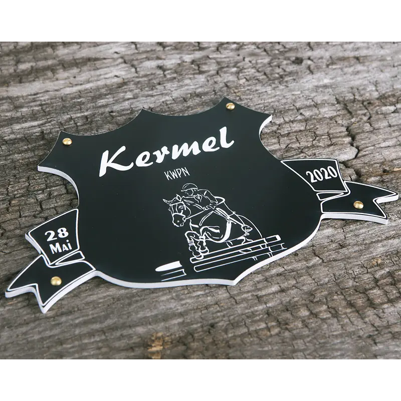 Plaque de box blason noire