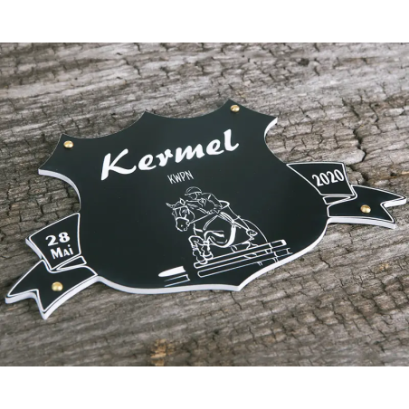 Plaque de box blason noire