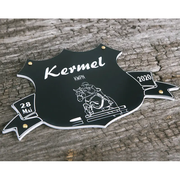 Plaque de box blason noire