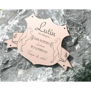 Plaque de box blason Cuivre brossé