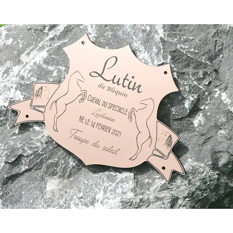 Plaque de box blason Cuivre brossé