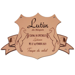 Plaque de box blason Cuivre brossé