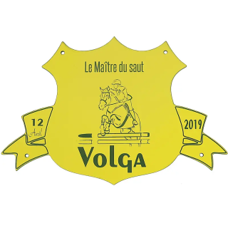 Plaque de box blason  jaune