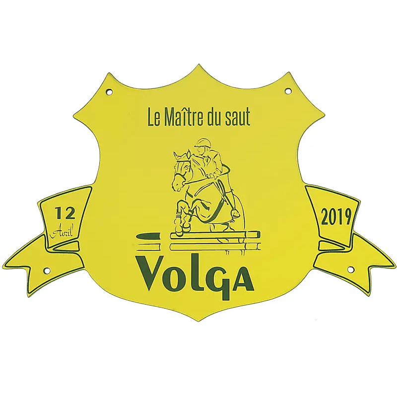 Plaque de box blason  jaune