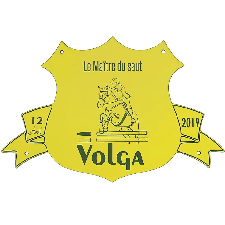 Plaque de box blason  jaune