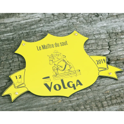 Plaque de box blason  jaune